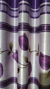 Gorden jendela blackout tebal motif bunga tulip kualitas premium prin mas beludru glosy murah