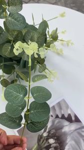 Set 3 Lá khuynh diệp Lá táo giả 31cm giống thật trang trí phòng cắm điểm hoa hồng hoa lụa decor chụp ảnh sản phẩm hoa cầm tay cô dâu