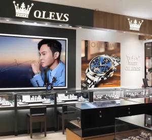 OLEVS | Đồng Hồ Thạch Anh Toàn Bộ Bộ Máy Lộ Cơ OLEVS 9947 Dành Cho Nam Thép Không Gỉ Chống Nước Kim Dạ Quang Đồng Hồ Đeo Tay Cao Cấp Với Chức Năng Lịch Tuần Trăng Và Lịch Đầy Đủ