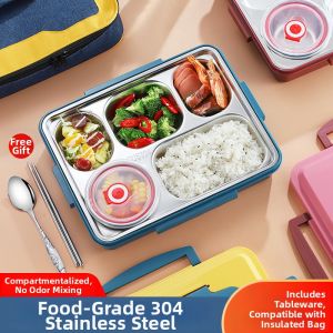 Insulated Stainless Steel Bento Box for Students and Office Workers