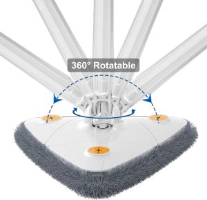 NEW Extended Triangle Mop 360 Twist Squeeze Wringing XType Window Glass Toilet Bathrrom Floor Wall Window Cleaning Mop