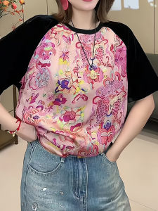 Fashionable Casual Versatile Womens T-shirt Spring 2025 Elegant Beautiful Top European Style Heavyweight Commute Korean Style