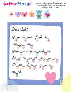 Cursive Writing Worksheets (My Writing Buddy - Personalized Full- Color 40 pages)