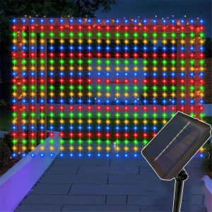 3x3M 300Leds Solar Curtain String Lights Outdoor Waterproof Garden Decoration Fairy Garland 8 Lighting Modes Wedding Lighting