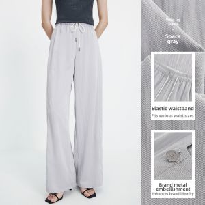 Navigare | Blue Elastic Waist Retro Women Trousers