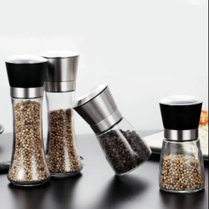 Manual Glass Pepper Grinder Salt Pepper Mill Grinder Spice Grinding Bottle Multifunction Seasoning Bottle Kitchen Tools