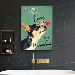 American Retro Bathroom Decorative Artwork Dog Theme Bar Bathroom Hole-Free Wall Painting Dog Star Man Modern Decorative Art