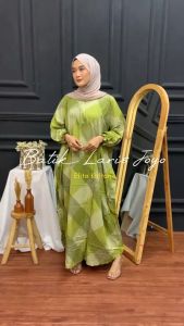 NEW KAFTAN MOTIF POPPY RAYON UNTUK WANITA MUSLIMAH DENGAN UKURAN JUMBO OLEH BATIK ISROWIYAH