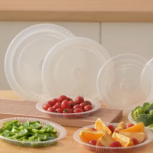 Disposable Plate Plastic Dinner Plate High Clear Plate Vegetable Dish Microwave-safe