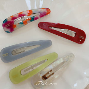 French Multicolor Resin Triangle Hair Clips: Stylish & Elegant BB Barrettes