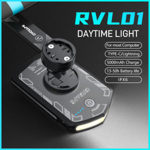 CYCLAMI RVL01 Bicycle Headlight Daytime Front Light 5000mAh Bike Safety Visibility Cycling Light for Garmin XOSS IGS Charging
