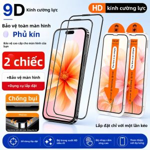 2 Miếng Dán Màn Hình Kính Cường Lực Trong Suốt Cao Cấp Cho iPhone 17/16/15/Pro Max/Air 17e/16e/14/13/12/11/Plus Dán Dễ Dàng Chỉ Trong Một Bước Chống Trầy Xước Chống Nước Độ Nét Cao