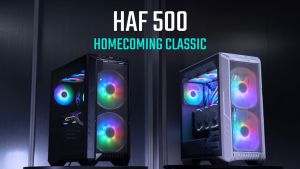 Cooler Master HAF 500 E-ATX Mid-Tower ARGB Case - Black/White