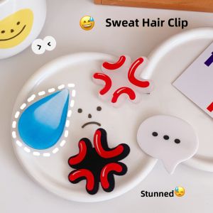 Large Sweat Drip Hair Clip Womens Silent Anger Expression Pack Dropping Sweat Headwear Accessories Angry Funny Interest