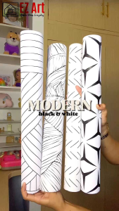 EZ Art Wallpapers Tala Black & White Luxury Style Wall Paper 10M Self Adhesive Quality Wallpaper