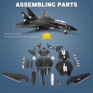 1:72 Scale F-14 Tomcat Fighter Jet Quick Build Model Kit Plastic Millitary F14 Airplane Assembly Aircraft Model with Stand Gift