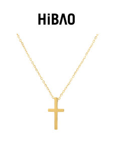 HIBAO 18K Gold Cross Necklace Womens Style Titanium Steel Pendant Choker  out Fashion Jewelry  out Collection