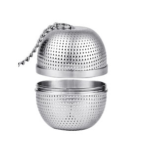 Ball Tea Infuser Stainless Steel Extra Fine Mesh Tea Strainers for Loose Tea Metal Tea Strainer with Extended Chain Hook