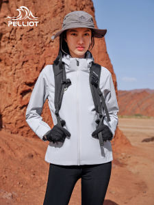 Pelliot Womens Sport Jacket Spring Autumn New Style Hooded Thin Top Windproof Waterproof Casual Stand Collar Jacket