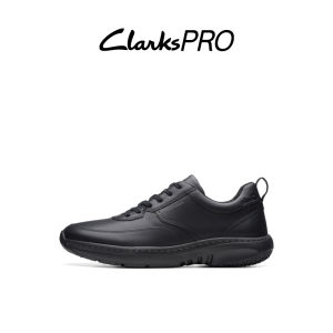 Clarks ProLace Mens Casual round Toe Leather Shoes Autumn Winter Comfortable Walking Shoes Business Casual Rubber Sole
