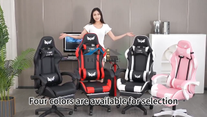 LUVHOME Heavy Duty Gaming Chairs Dual Pillows Office Chair with Footstool Height Adjustable Ergonomic Computer Chair