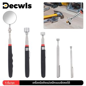 แม่เหล็กดูดจับแบบยืดหดได้ แท่งแม่เหล็กแบบพกพาพร้อมคลิปหนีบกระเป๋า กระจกส่องหน้า หมุนได้ 360° เหมาะสำหรับการบำรุงรักษารถยนต์ หยิบชิ้นส่วนโลหะ