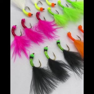 6PCS UV Glow Fly Fishing Lures Multi-Color High Carbon Steel Hooks Trout Grayling Fishing Flies for Freshwater Fishing