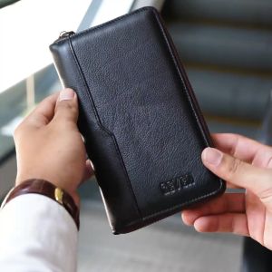 Reven Leather Rama Hand Bag - Mini Pouch Dompet Panjang Pria Kulit Sapi Asli Free Dompet STNK