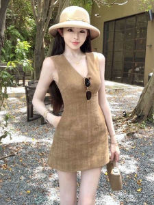 CHANGTONG | Vintage American Style Elegant Trendy V-Neck Fashion Dress