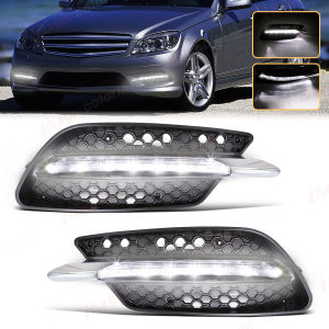 1 Set DRL For Mercedes Benz W204 C260 C300 Sport 2007 2008 2009-2011 Daytime Running Light Fog Lamp Assembly Driving Headlight