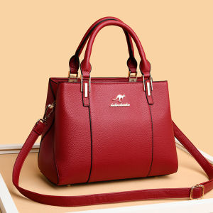 High-End Leather Handbag Fashionable Ladies Crossbody Bag Large Capacity Casual Mom Bag Polyester Lining Zipper Closure Soft Handle