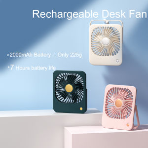 ZUZG Mini Desktop Fan USB Portable Rechargeable Electric Cooling Fan with 3 Speeds Powerful Wind Offices Fan 2000mah Table Fan