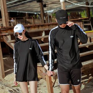 Bộ Đồ Bơi Đôi Tay Dài Che Bụng Phong Cách Mới Năm 2024 Dành Cho Nam Và Nữ Dành Cho Kỳ Nghỉ Tại Suối Nước Nóng