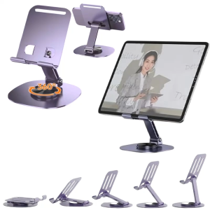 360 ° Rotatable Metal Phone Holder Foldable Tablet Stand Adjustable Mobile Phone Holder Desktop Lazy Phone Tablet Holder