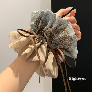 ยางรัดผมลายผีเสื้อสีสองตัดขนาดใหญ่สไตล์จีนใหม่สำหรับผู้หญิง เครื่องประดับผมสไตล์ย้อนยุคขนาดใหญ่ ยางรัดผมแบบใหม่