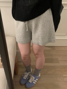 HUOLISI | New Gray Wool Knitted Shorts for Petite