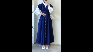 Dress Wanita Korean Style Clara Set Dres WD Kemeja Toyobo Mix Jeans Premium M L XL XXL Gamis Simple Elegan Terbaru Ootd Casual Hijab Kekinian Outfit Remaja Viral