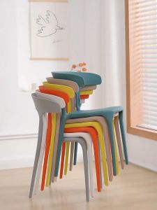 Nordic Chair Horn Chair Home Leisure chair Geometric style for Living Room Dining Outdoor Coffee Plastic Chair In Various Colors Portable Office Chair Home Backrest Chair