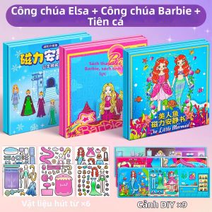 WUUJIA+ | Nhãn Dán Tự Thiết Kế Chủ Đề Công Chúa Có Từ Tính cho Bé Gái