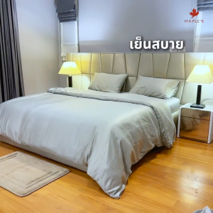 MAPLES ผ้าปู Satin-Silk รุ่นCooling 990เส้น รัดมุม กันไรฝุ่น เย็นสบาย ซาตินผ้าไหม ผ้าห่ม bedsheet