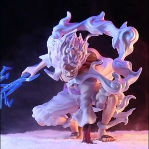 Ready Stock One Piece Monkey D. Luffy Gear 5 Thunder Nika Sun God 18cm PVC Figure Collection 海贼王路飞五档太阳神尼卡蹲姿闪电二挡果实觉醒手办