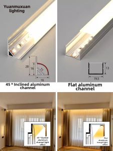 YUANMUXUAN | Oblique Floating Light Strip Ambient Lighting Aluminum Channel