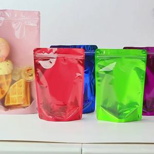 Bộ 50 Màu Trắng Trong Suốt Đứng Lên Mylar Túi Tự Niêm Phong Túi Đựng Thực Phẩm Ngũ Cốc Hạt Kẹo Bánh Quy Doanh Nghiệp Nhỏ Bao Bì