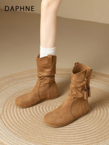 Daphne | Fringe Stacked Ankle Boot with Comfortable Wear