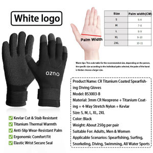 3mm CR Titanium Coated Diving Gloves Cut Resistant Non-Slip Warm Spearfishing Snorkeling Surfing Wetsuit Gloves