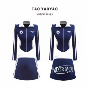 สไตล์อเมริกัน สูง ปกเสื้อ ซิป แฟชั่น สไตล์สปอร์ต ลำลอง ชุด ฤดูใบไม้ร่วง การชนสีใหม่ พรางหุ่น เสื้อท่อนบน ผู้หญิง ชุดประกอบ