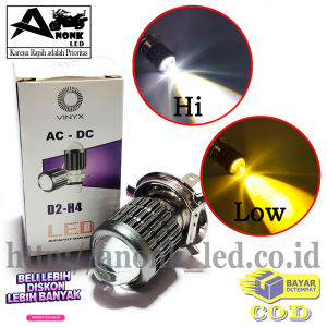 Lampu LED Depan Motor Mobil VINYX D2 H4 Laser 2 Warna Kuning Putih AC/DC 20 Watt