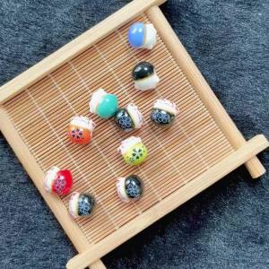 iYOE 10pcs Vertical Hole Cat Beads Spacer Lucky Cat Ceramic Beads Jewelry for Making Bracelet Necklace Pendant
