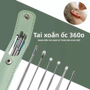 Bộ 6 Dụng Cụ Lấy Ráy Tai Bằng Thép Không Gỉ Xoắn Ốc 360 Độ Dụng Cụ Làm Sạch Ráy Tai Dụng Cụ Lấy Ráy Tai Chăm Sóc Sức Khỏe Tai