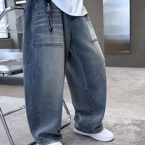 Kids Jeans for Boys 2026New Fashion Boys Denim Pants Baggy Trousers High Quality Boys Outfit 7-16yrs